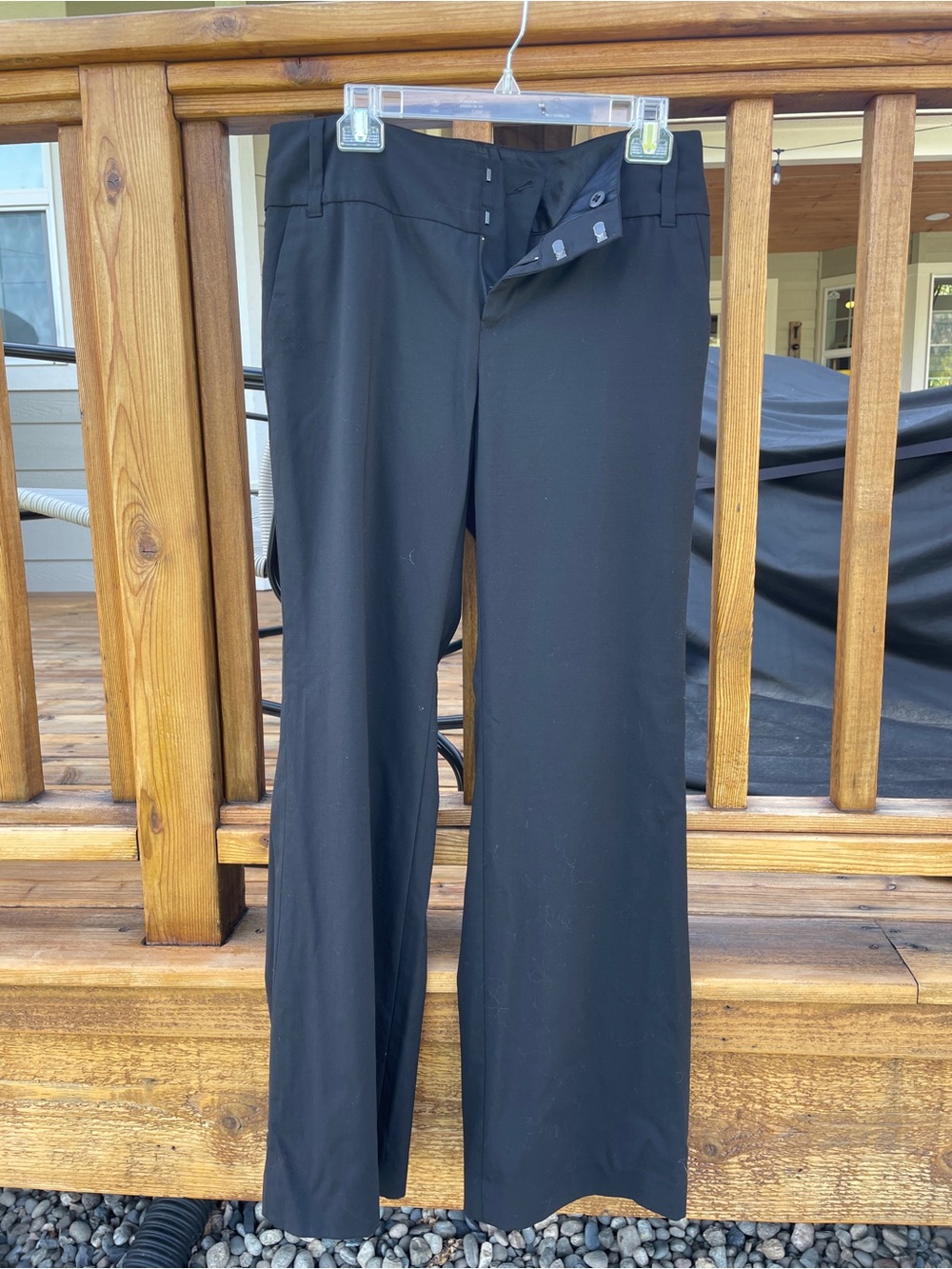 Wool Banana Republic Black Wide-Leg Dress Pants